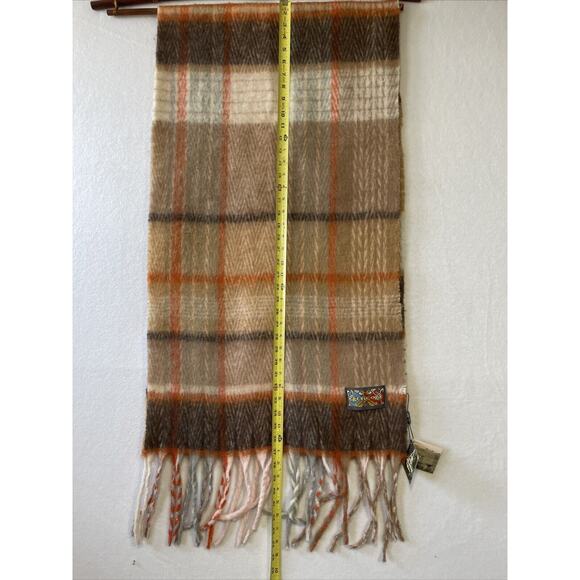 Celtic Ore Authentic Irish Knitwear Brown Orange Wool Blend Scarf 72X 20 NWT - Picture 6 of 12